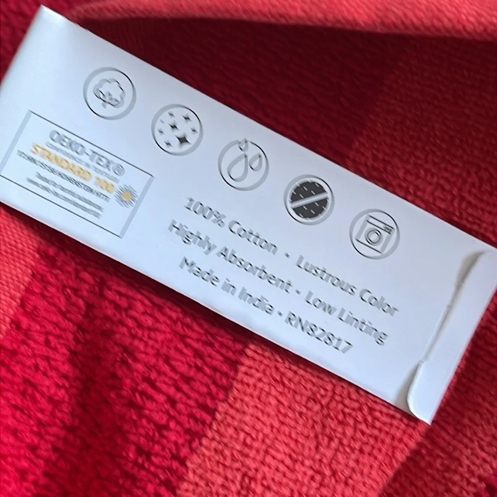 NWT Lacoste Red & pink Towel with Logo